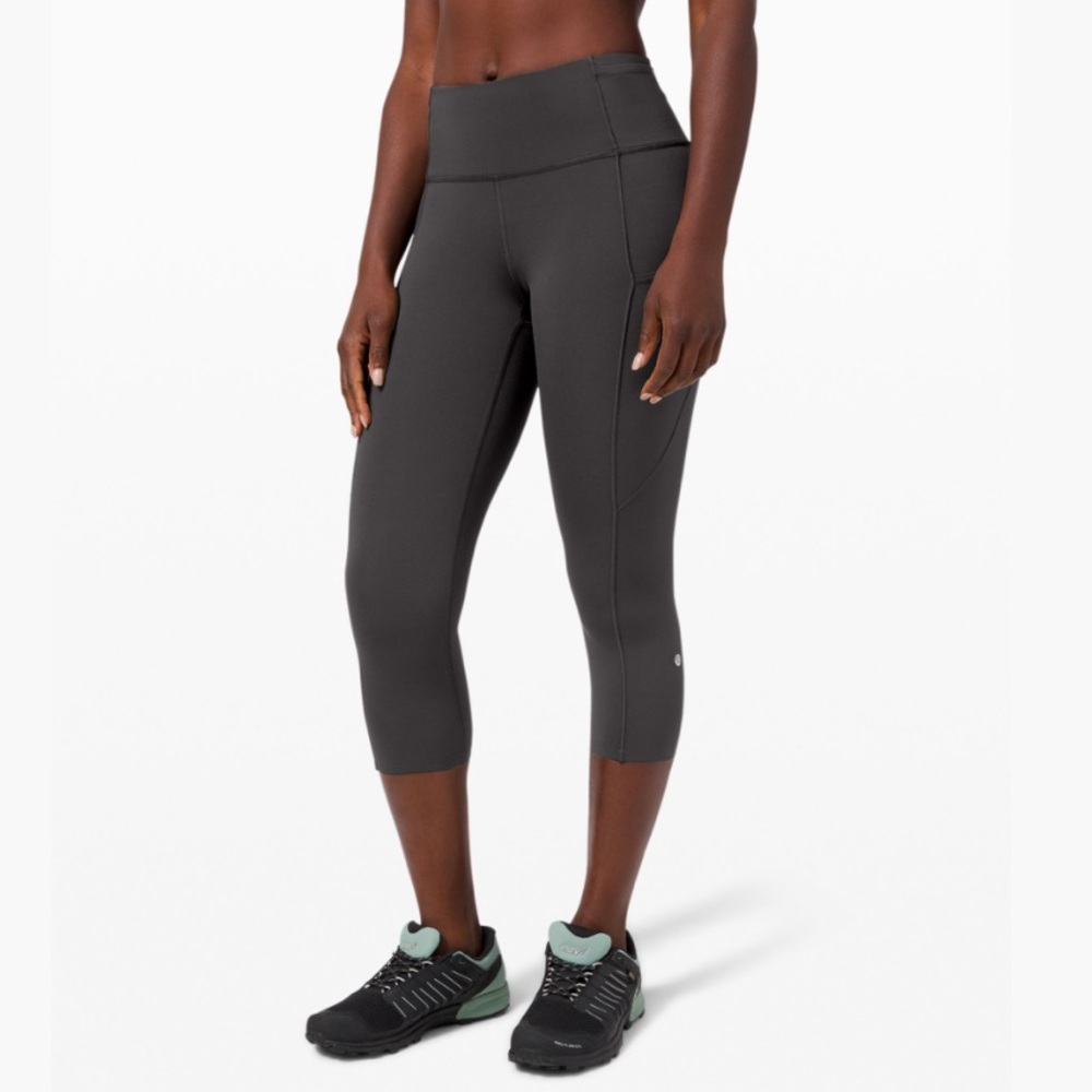 Lululemon Fast and Free Crop II 19" in Graphite Grey